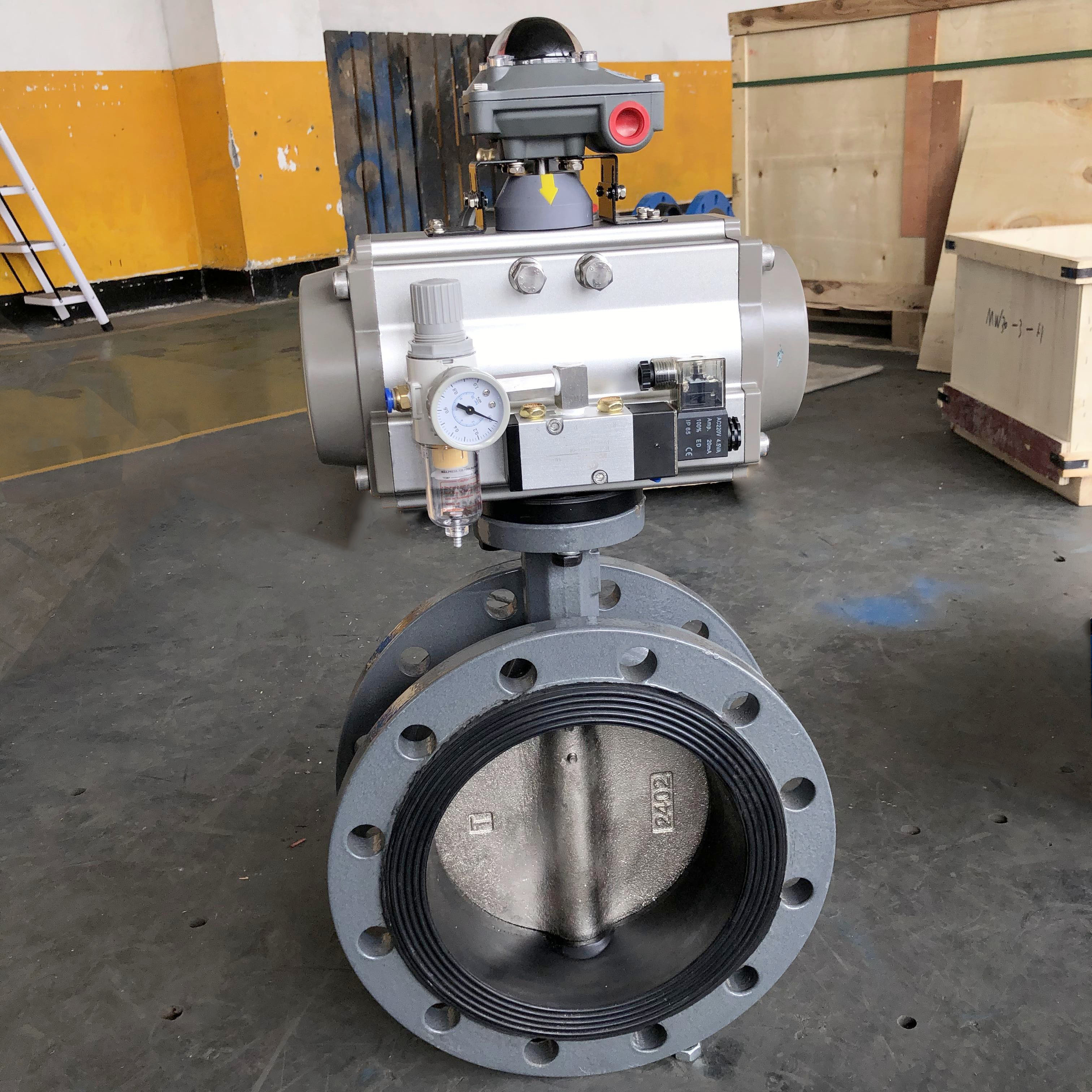 不銹鋼氣動dn200快裝蝶閥、粉體氣動蝶閥