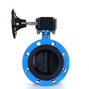 法蘭式蝸輪蝸桿蝶閥DN125，1.6Mpa橡膠密封